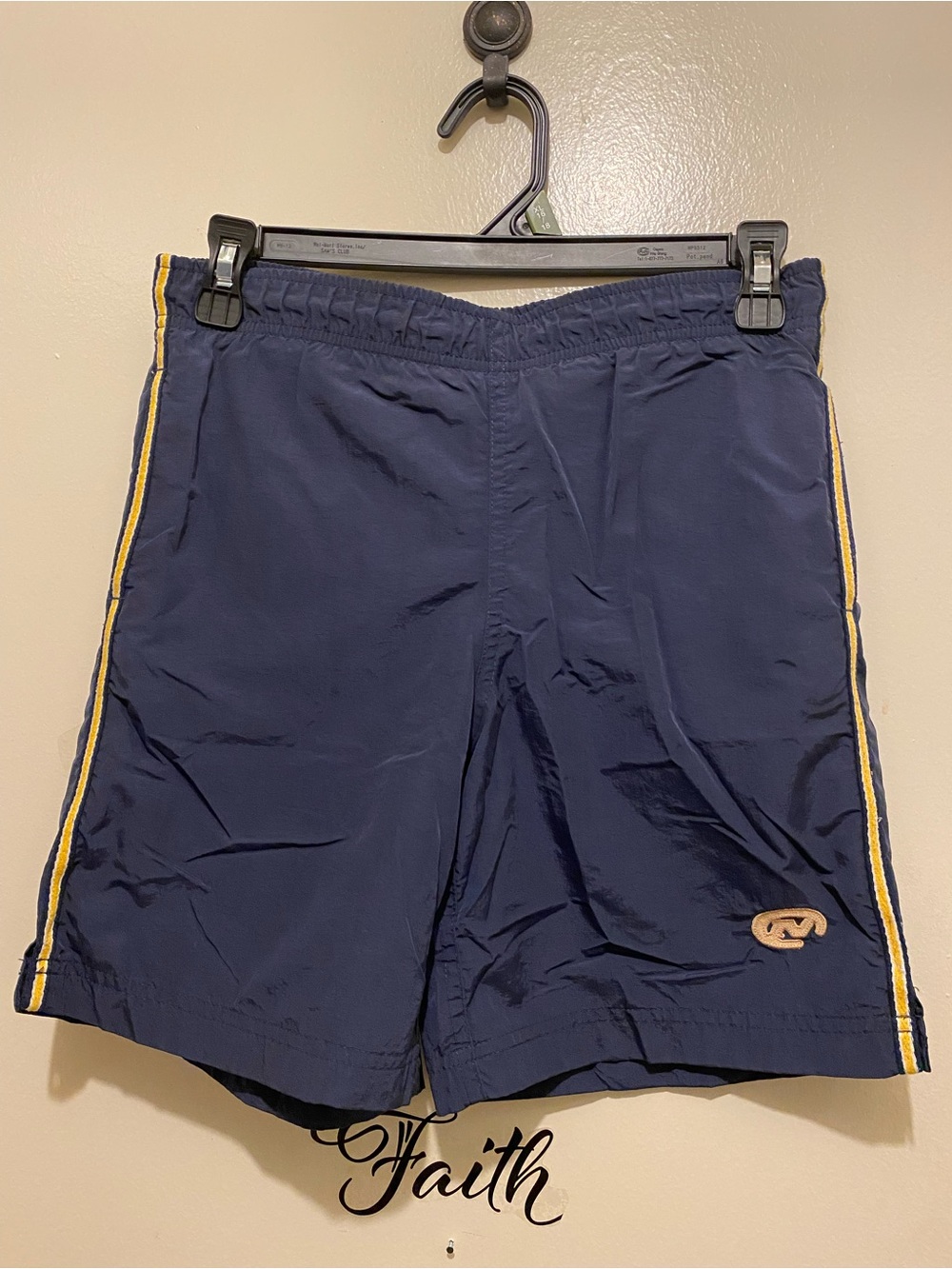 Old Navy Boys Navy Athletic Shorts with Yellow Trim. Sz 8 NWOT